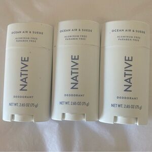 3 Pack NEW Native Deodorant Ocean Air & Suede -
2.65oz